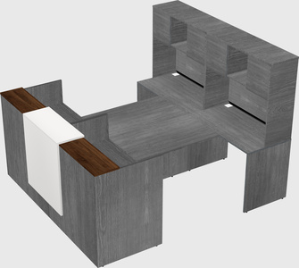 Shared u-shaped reception desks
