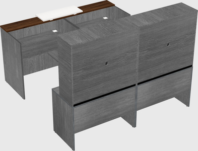 Shared u-shaped reception desks