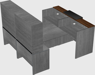 Shared u-shaped reception desks