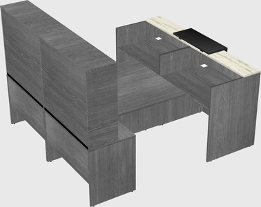Shared u-shaped reception desks