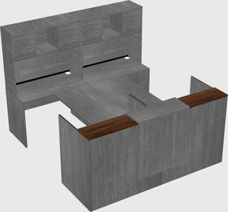 Shared u-shaped reception desks