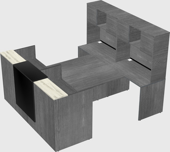 Shared u-shaped reception desks