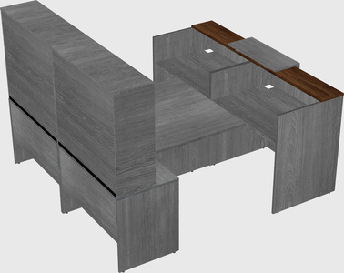 Shared u-shaped reception desks