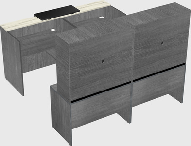 Shared u-shaped reception desks