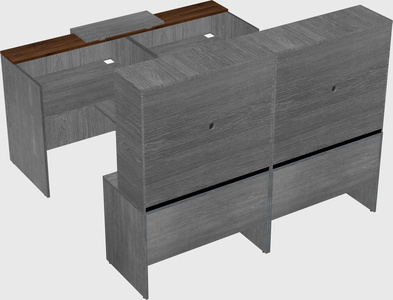 Shared u-shaped reception desks