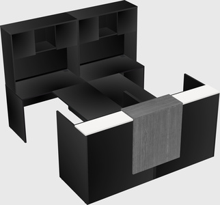 Shared u-shaped reception desks
