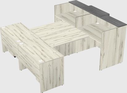 Shared u-shaped reception desks
