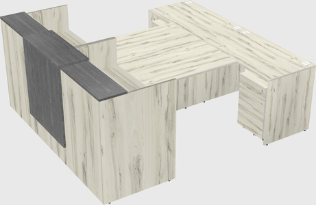 Shared u-shaped reception desks