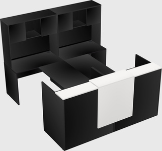 Shared u-shaped reception desks