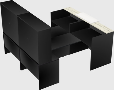 Shared u-shaped reception desks