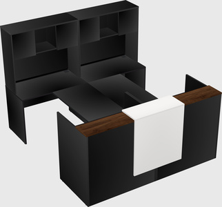 Shared u-shaped reception desks