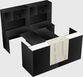 Shared u-shaped reception desks