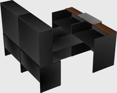 Shared u-shaped reception desks