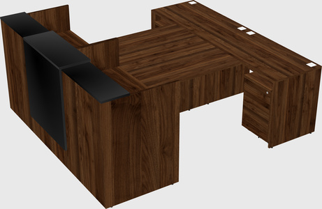 Shared u-shaped reception desks