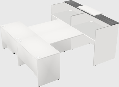 Shared u-shaped reception desks