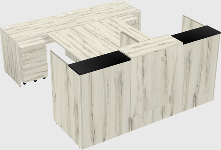 Shared u-shaped reception desks