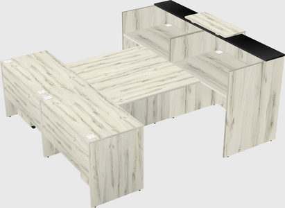 Shared u-shaped reception desks