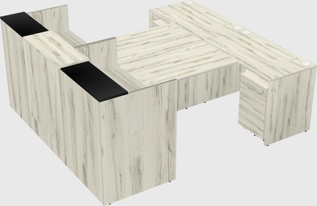 Shared u-shaped reception desks