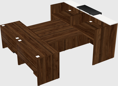 Shared u-shaped reception desks