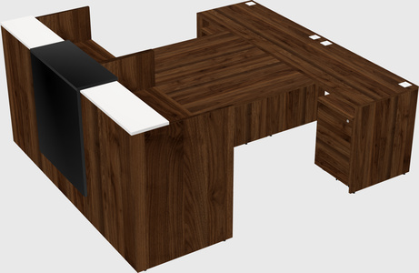 Shared u-shaped reception desks