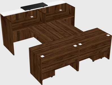Shared u-shaped reception desks