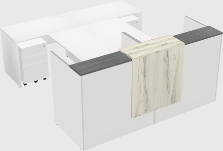 Shared u-shaped reception desks