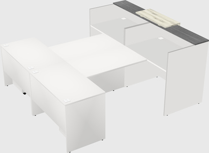 Shared u-shaped reception desks