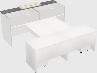 Shared u-shaped reception desks