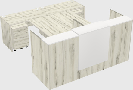 Shared u-shaped reception desks