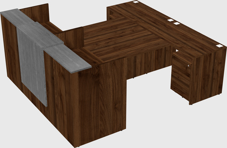 Shared u-shaped reception desks