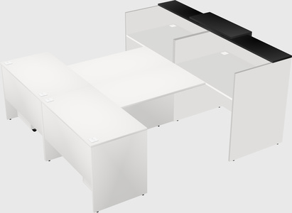 Shared u-shaped reception desks