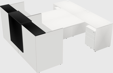 Shared u-shaped reception desks