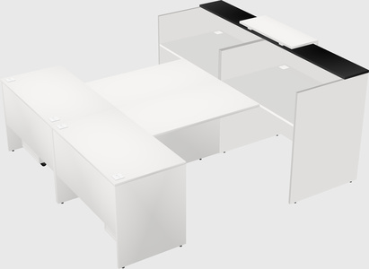 Bureaux d'accueil partagés en u