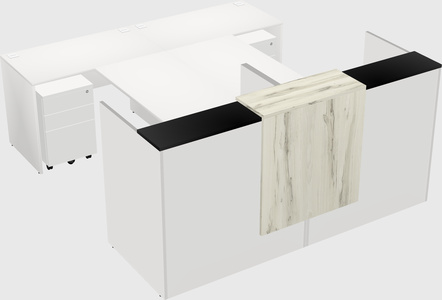 Shared u-shaped reception desks