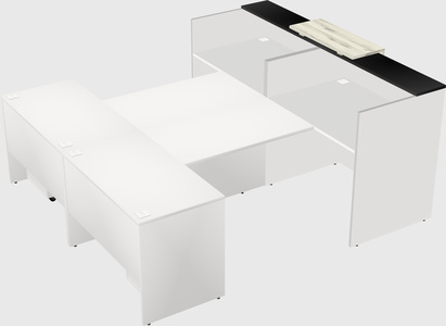 Bureaux d'accueil partagés en u