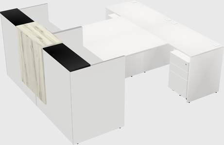 Bureaux d'accueil partagés en u