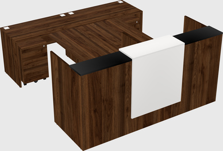 Shared u-shaped reception desks