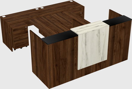 Shared u-shaped reception desks