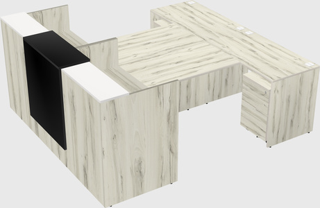 Shared u-shaped reception desks