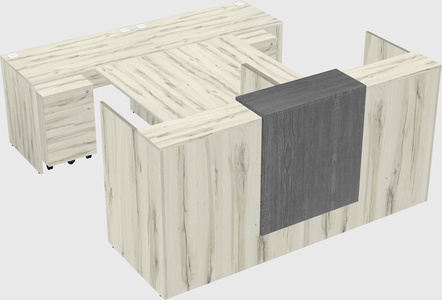Shared u-shaped reception desks