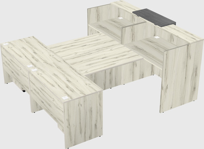 Shared u-shaped reception desks