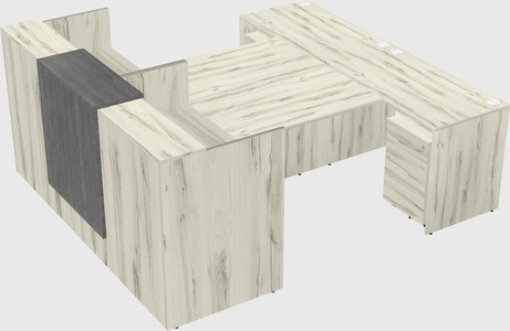 Shared u-shaped reception desks