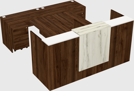 Shared u-shaped reception desks
