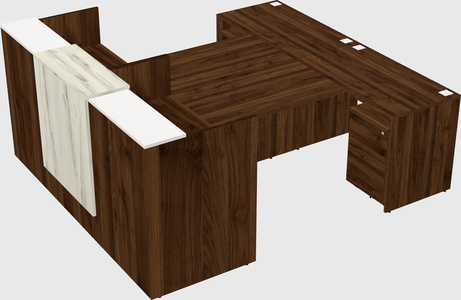 Shared u-shaped reception desks