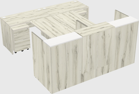 Shared u-shaped reception desks