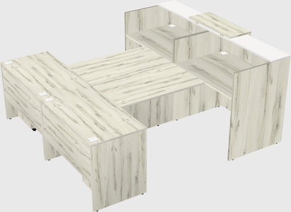 Shared u-shaped reception desks