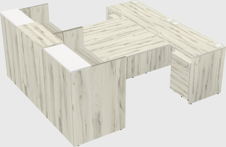 Shared u-shaped reception desks