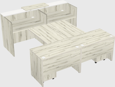 Shared u-shaped reception desks