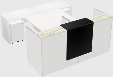 Shared u-shaped reception desks