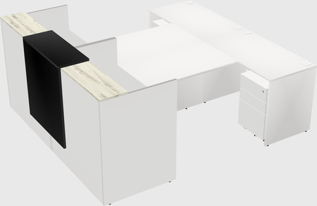 Bureaux d'accueil partagés en u